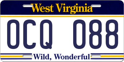 WV license plate OCQ088