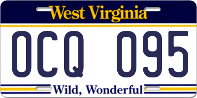 WV license plate OCQ095