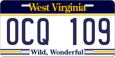 WV license plate OCQ109