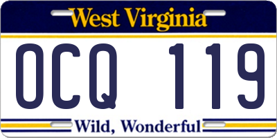 WV license plate OCQ119
