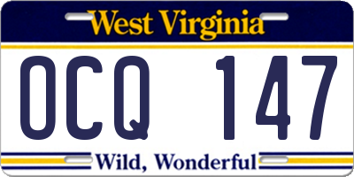 WV license plate OCQ147