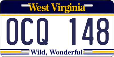WV license plate OCQ148