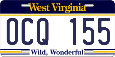WV license plate OCQ155