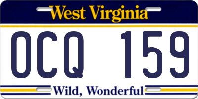 WV license plate OCQ159