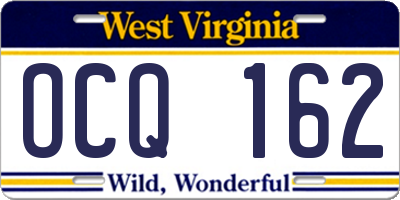 WV license plate OCQ162