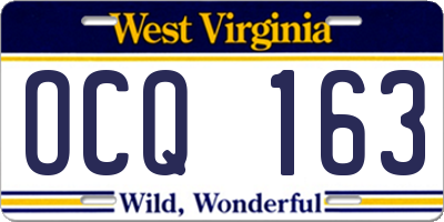 WV license plate OCQ163