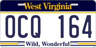 WV license plate OCQ164