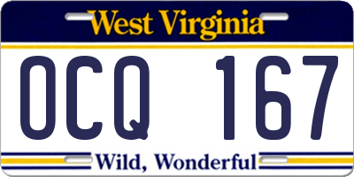 WV license plate OCQ167