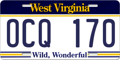WV license plate OCQ170