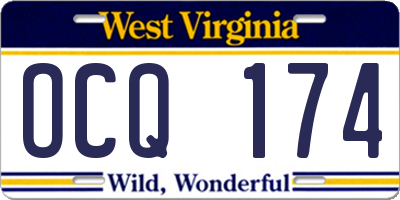 WV license plate OCQ174