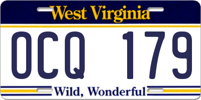 WV license plate OCQ179