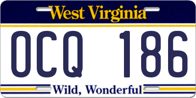 WV license plate OCQ186