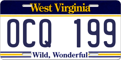 WV license plate OCQ199