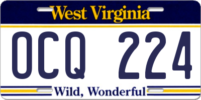 WV license plate OCQ224