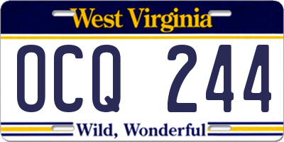 WV license plate OCQ244