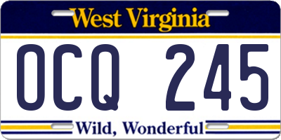WV license plate OCQ245