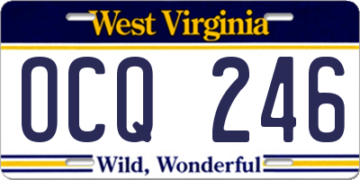 WV license plate OCQ246