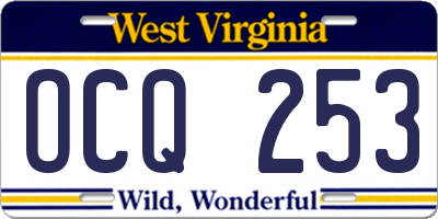 WV license plate OCQ253