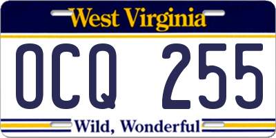 WV license plate OCQ255
