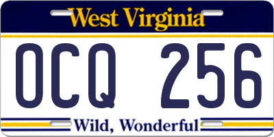 WV license plate OCQ256