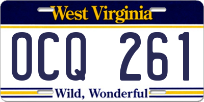 WV license plate OCQ261