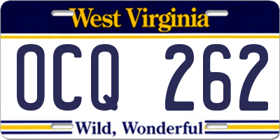 WV license plate OCQ262