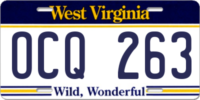 WV license plate OCQ263