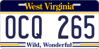 WV license plate OCQ265