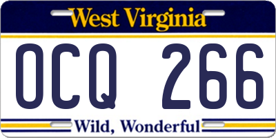 WV license plate OCQ266