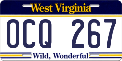 WV license plate OCQ267