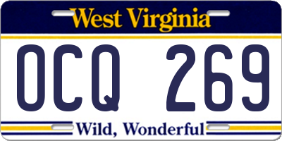 WV license plate OCQ269