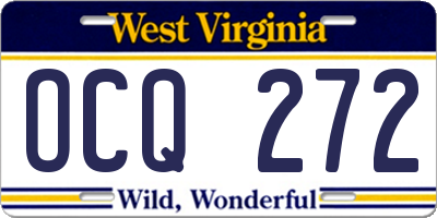 WV license plate OCQ272