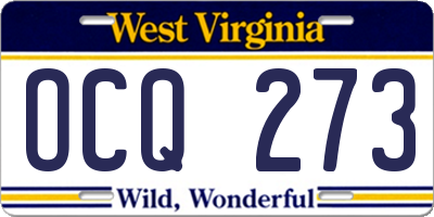 WV license plate OCQ273