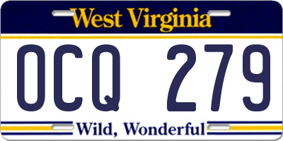 WV license plate OCQ279