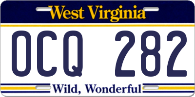 WV license plate OCQ282