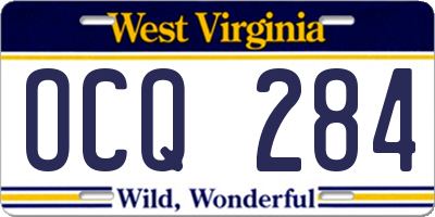 WV license plate OCQ284