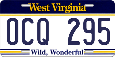 WV license plate OCQ295