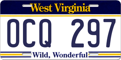 WV license plate OCQ297