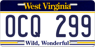 WV license plate OCQ299
