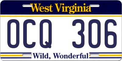 WV license plate OCQ306