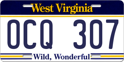 WV license plate OCQ307