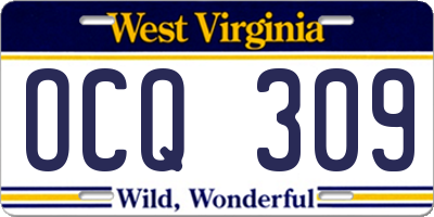 WV license plate OCQ309