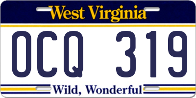 WV license plate OCQ319