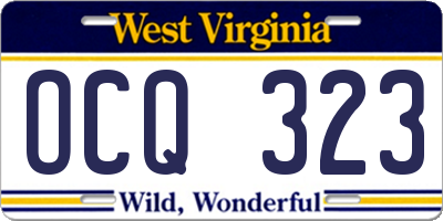 WV license plate OCQ323