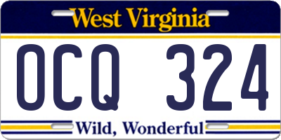 WV license plate OCQ324