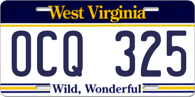 WV license plate OCQ325