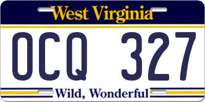 WV license plate OCQ327