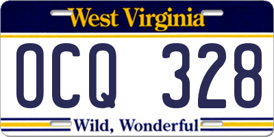 WV license plate OCQ328