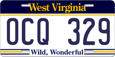 WV license plate OCQ329