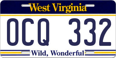 WV license plate OCQ332